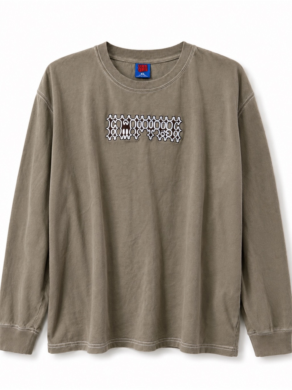Empyre Sand Bag Tan Long Sleeve Tee Shirt with White Logo & Stitching